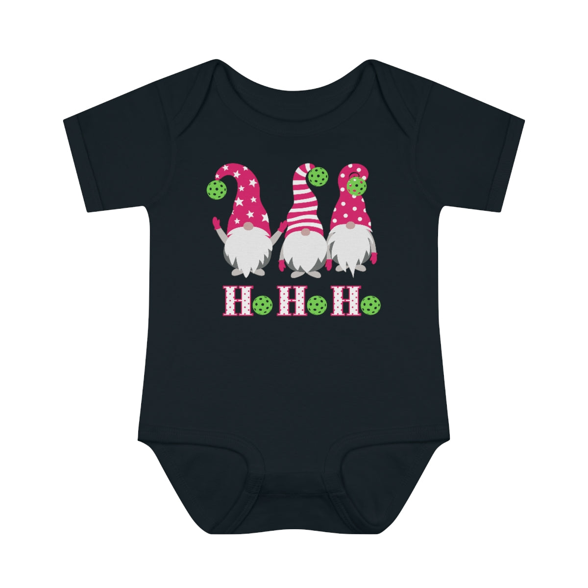 Christmas Pickleball Gnome Infant Baby Rib Bodysuit Onesie Cotton