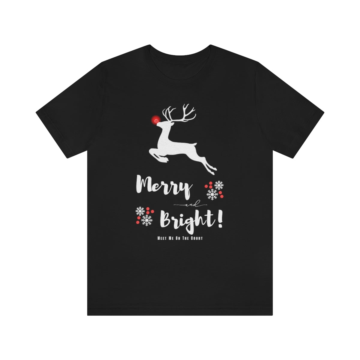 Pickleball Christmas Unisex Jersey Short Sleeve Tee - Merry & Bright Design