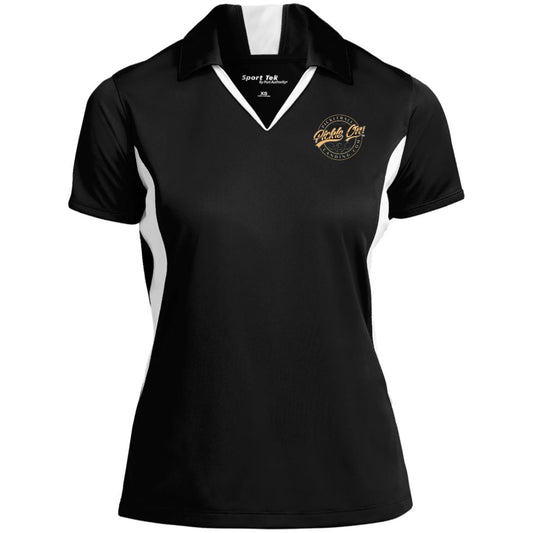 Women's Colorblock Pickleball Performance Polo - Retro Pickle On! Design