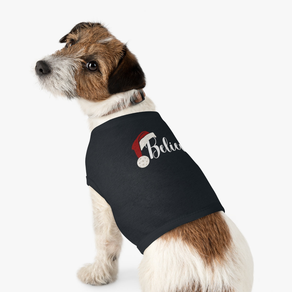 Pickleball Pet Dog Christmas T-Shirt - Believe Design