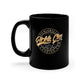 Pickleball 11oz Black Mug - Retro Pickle On! Design