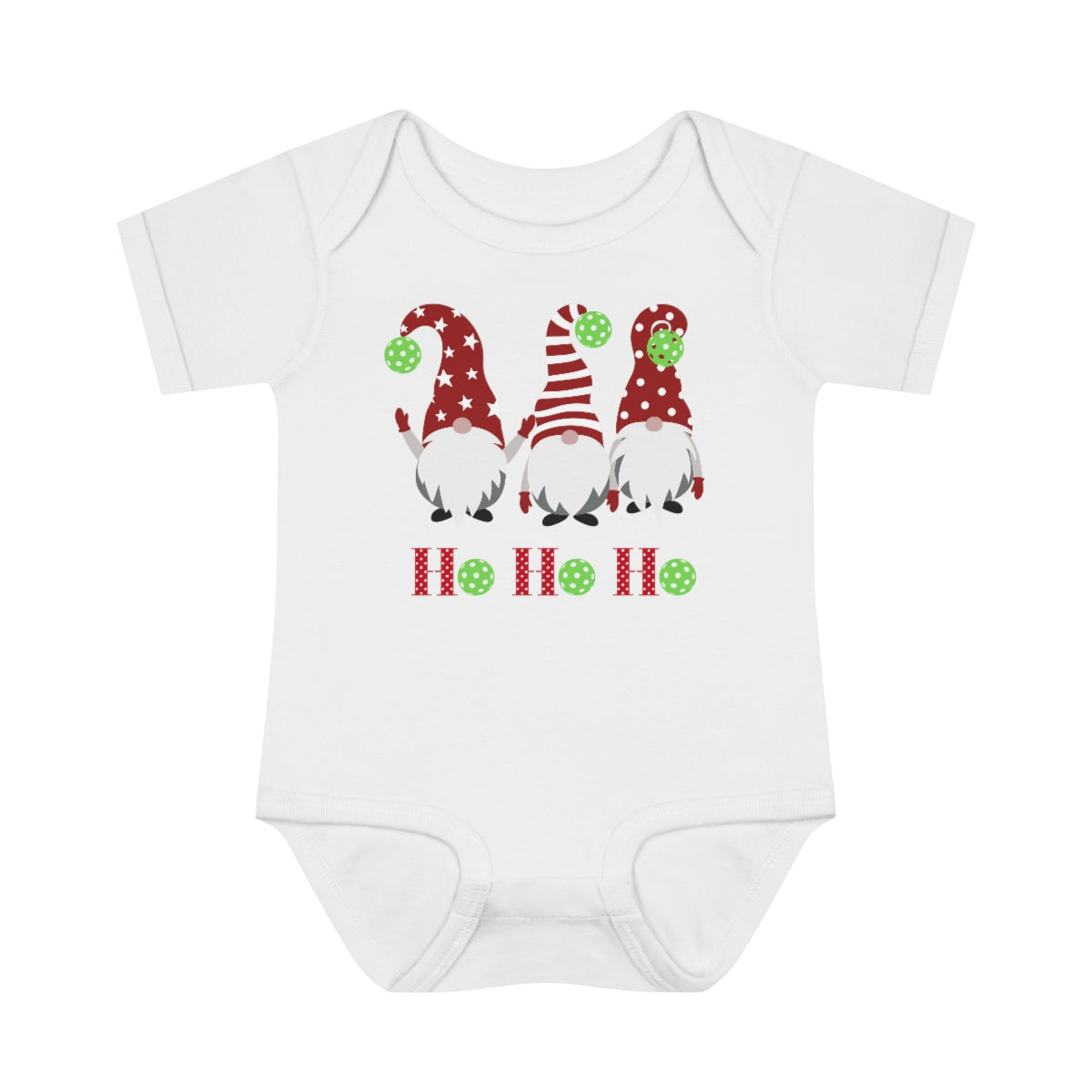 Christmas Pickleball Gnome Infant Baby Rib Bodysuit Onesie Cotton